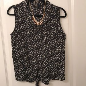 Black and white bird blouse